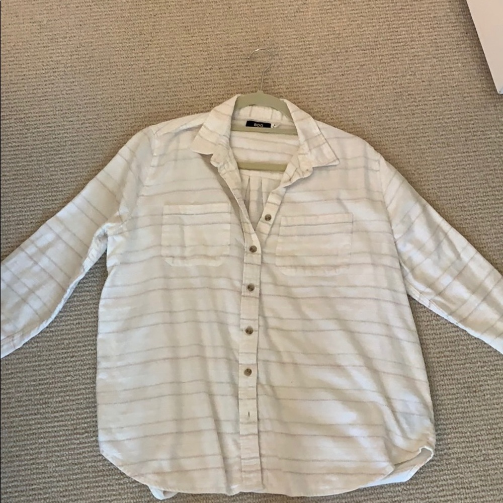BDG Urban Outfitters Off White Oversized Flannel